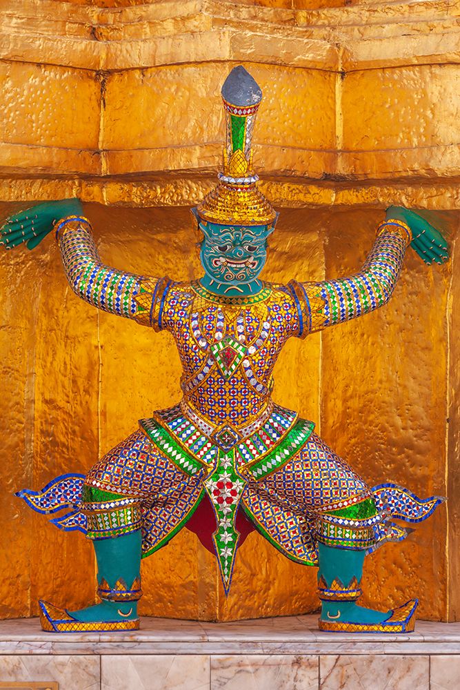 Thailand- Bangkok. Yaksha- demon depicted in the Ramayana- guarding Wat Phra Kaew art print by Tom Haseltine for $57.95 CAD