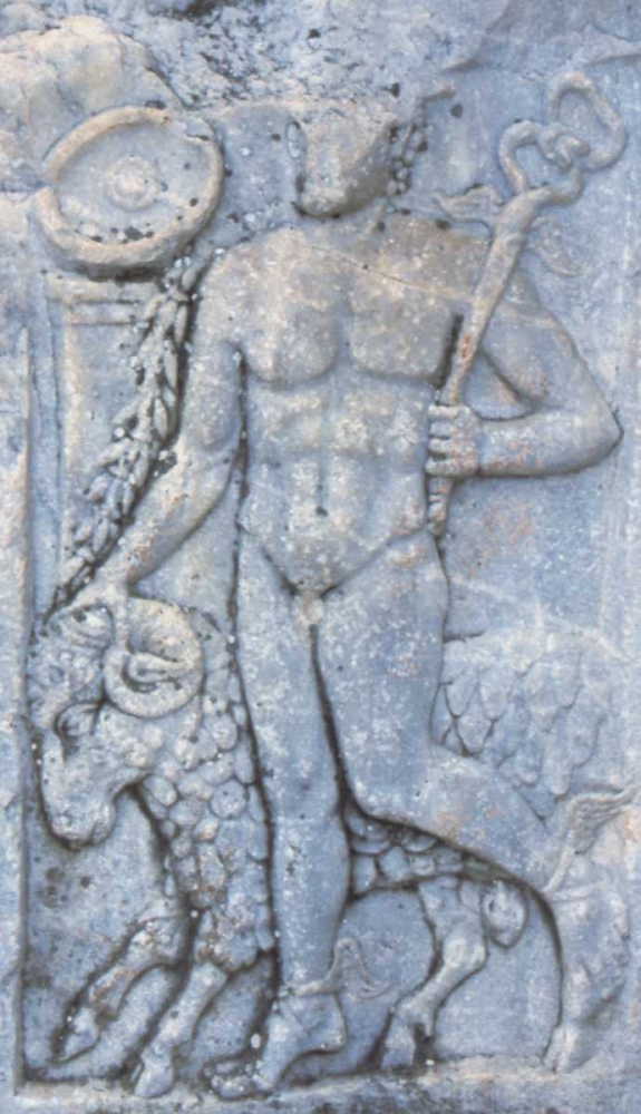 Turkey, Ephesus A Roman carving of Hermes art print by Nancy Noble Gardner for $57.95 CAD