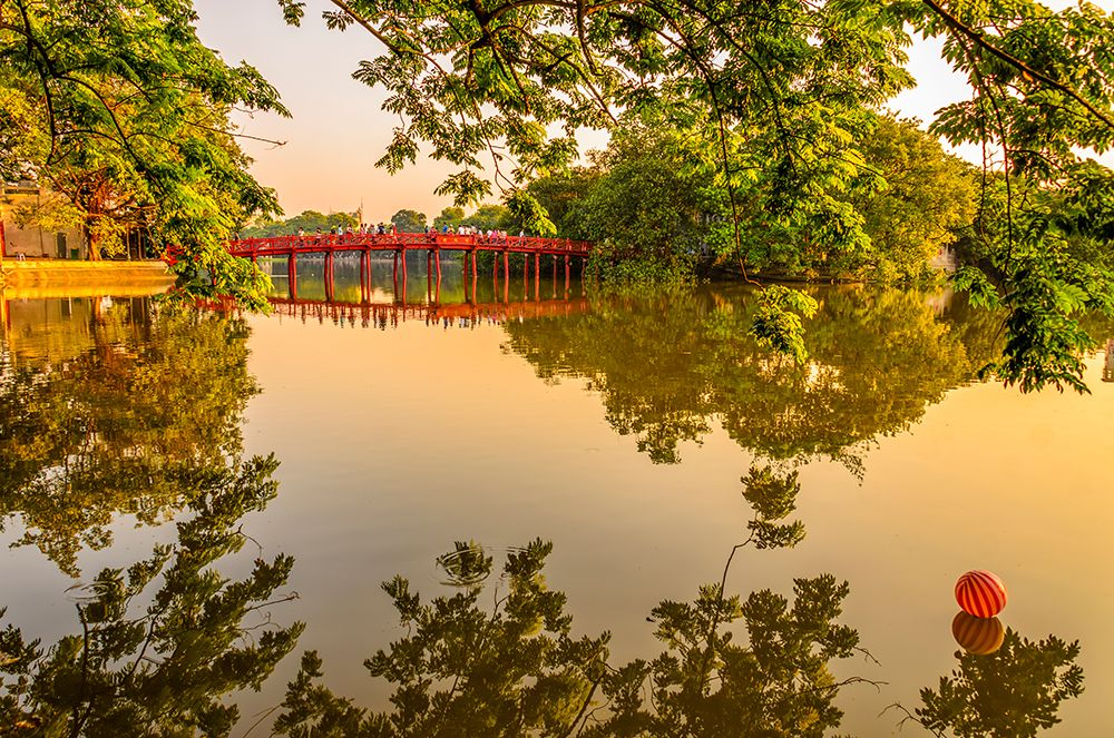 Hoan Kiem Lake Park, Hanoi, Vietnam. Hanois famous freshwater lake and park adjacent to Old Town. art print by Murray McCallum for $57.95 CAD