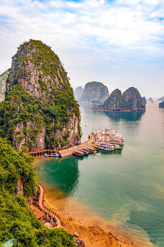 Ha Long Bay, Sung Sot, Surprise Cave, Vietnam. Bay where cave complex is found in the UNESCO Site. art print by Murray McCallum for $57.95 CAD