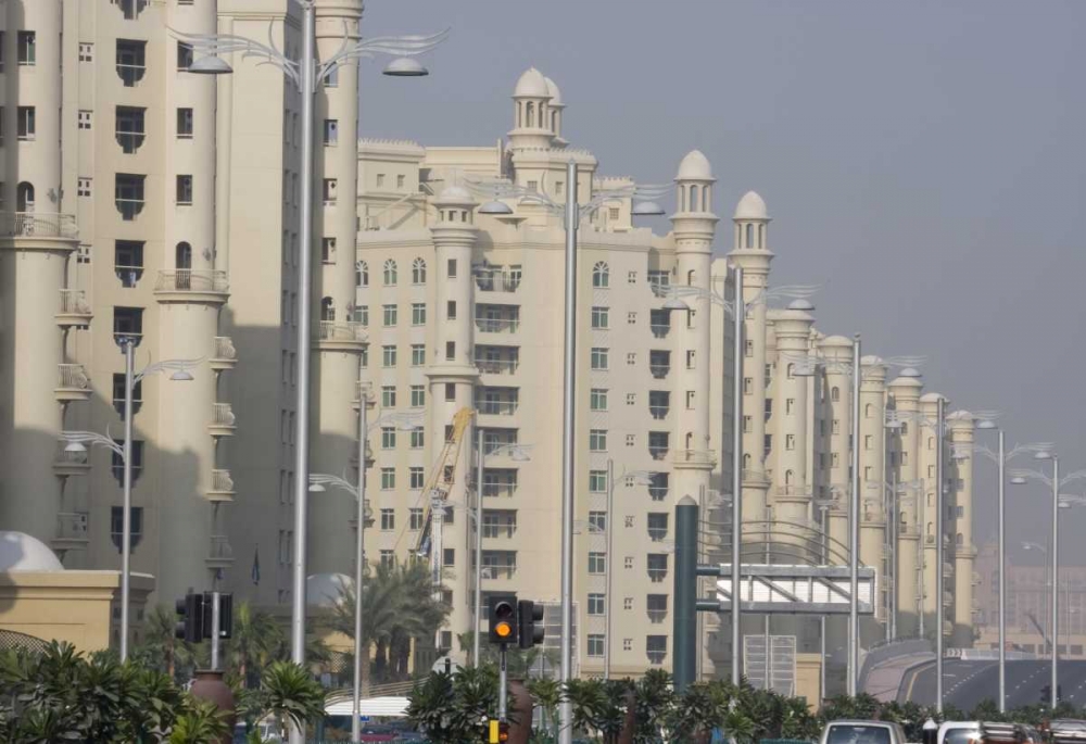UAE, Dubai Apartment buildings next to main road art print by Bill Young for $57.95 CAD