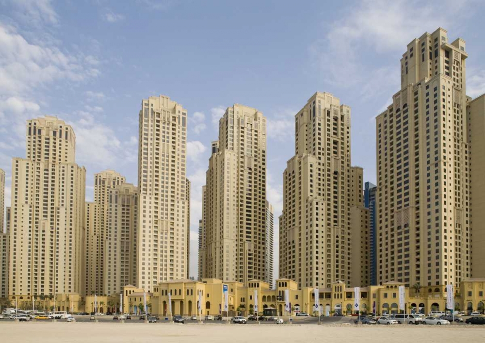 UAE, Dubai, Marina Jumeirah Beach buildings art print by Bill Young for $57.95 CAD
