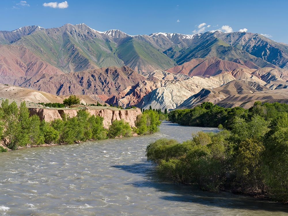 Valley of river Suusamyr in the Tien Shan Mountains west of Ming-Kush-Kyrgyzstan art print by Martin Zwick for $57.95 CAD