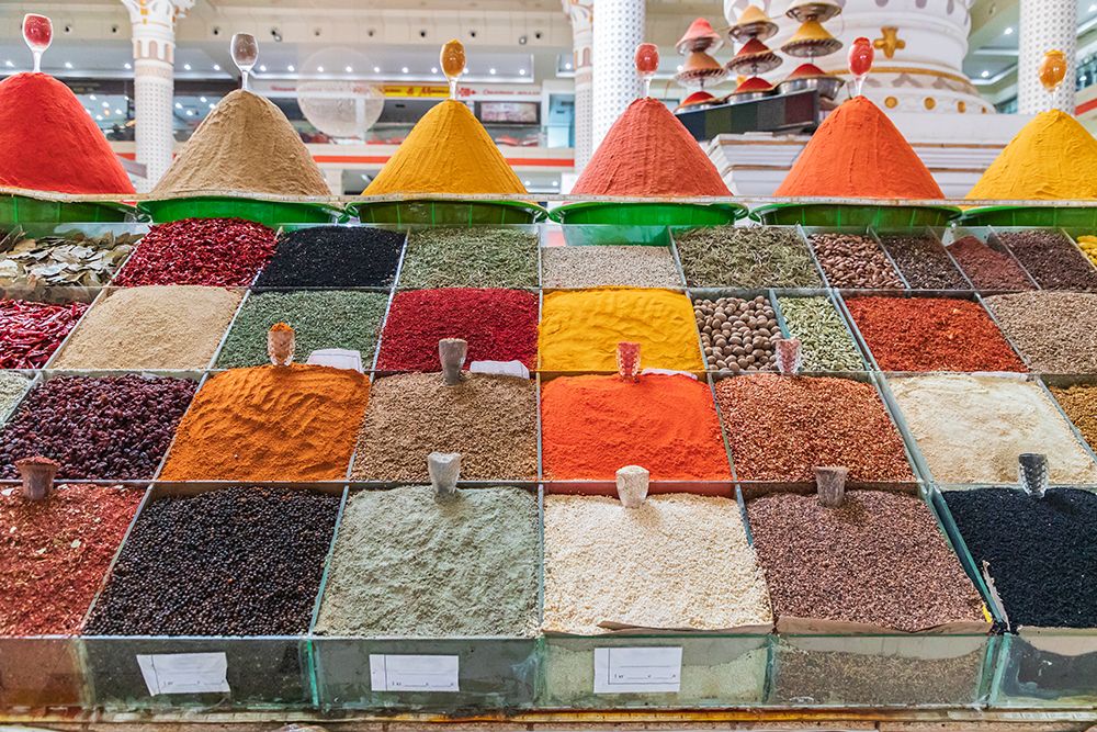 Dushanbe-Tajikistan Spices for sale at the Mehrgon Market in Dushanbe art print by Emily Wilson for $57.95 CAD