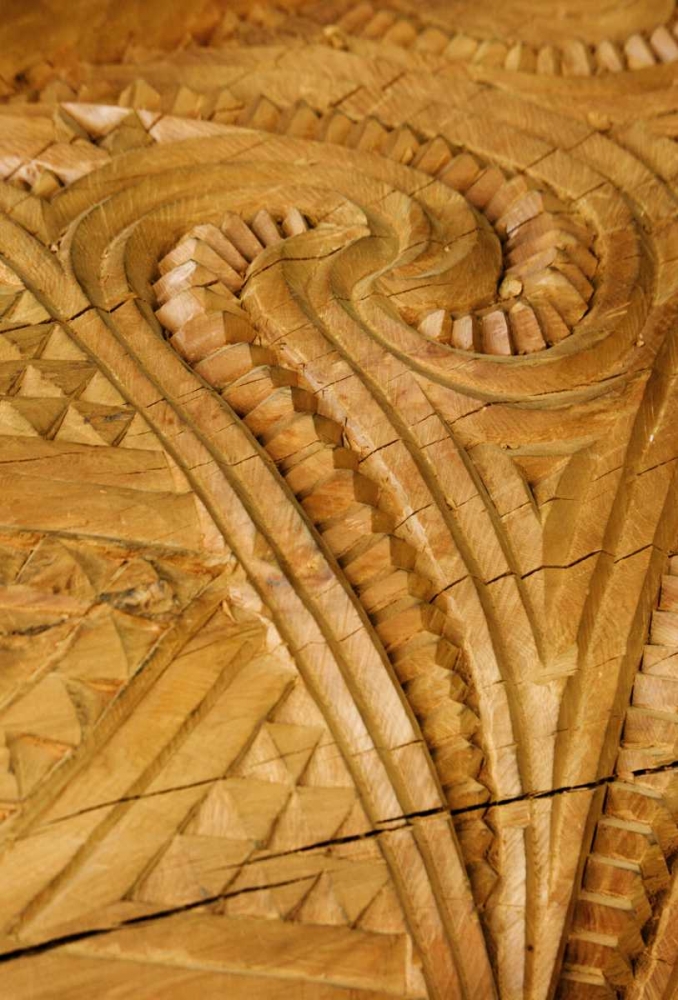 New Zealand, Rotorua Maori wood carving patterns art print by Wendy Kaveney for $57.95 CAD