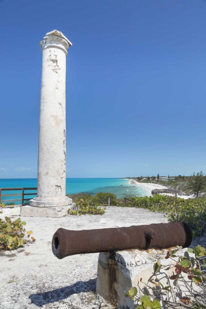Bahamas, Little Exuma Is Rusty cannon and column art print by Don Paulson for $57.95 CAD