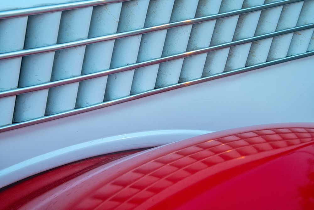 Detail of red classic American Ford in Habana-Havana-Cuba art print by Janis Miglavs for $57.95 CAD