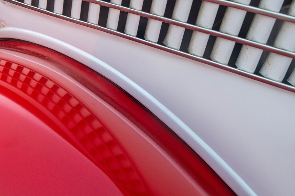 Detail of red classic American Ford in Habana-Havana-Cuba art print by Janis Miglavs for $57.95 CAD