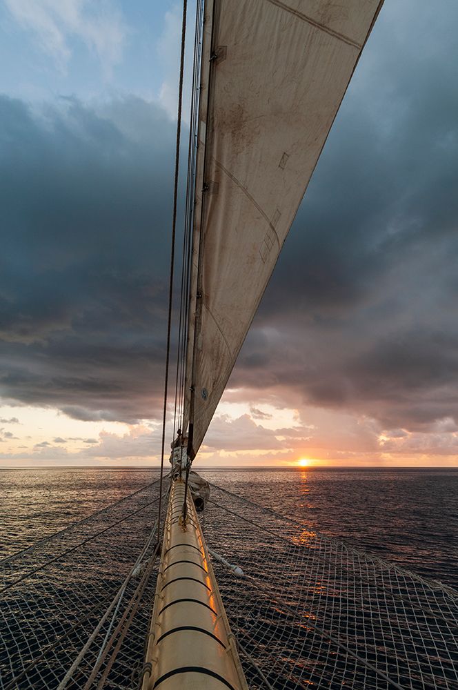 Sunrise from the prow of a cruise ship sailing in the Caribbean near Nevis Island-West Indies art print by Sergio Pitamitz for $57.95 CAD