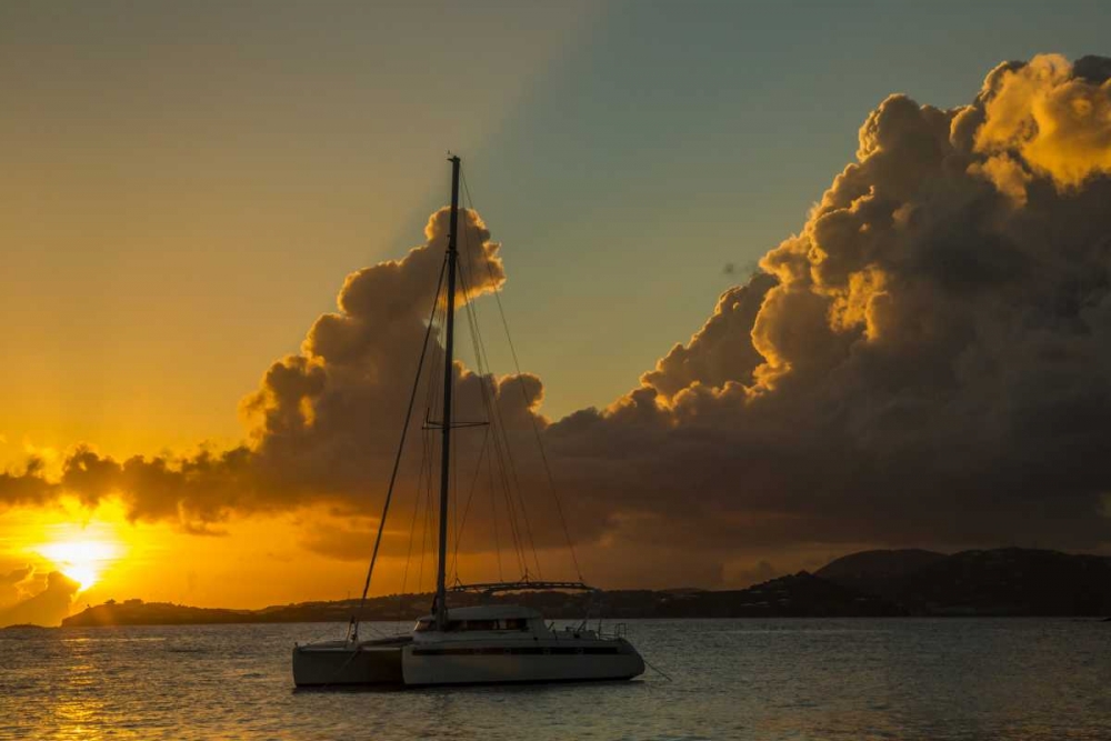 USA Virgin Islands Sailboat moored in Frank Bay art print by Cathy and Gordon Illg for $57.95 CAD