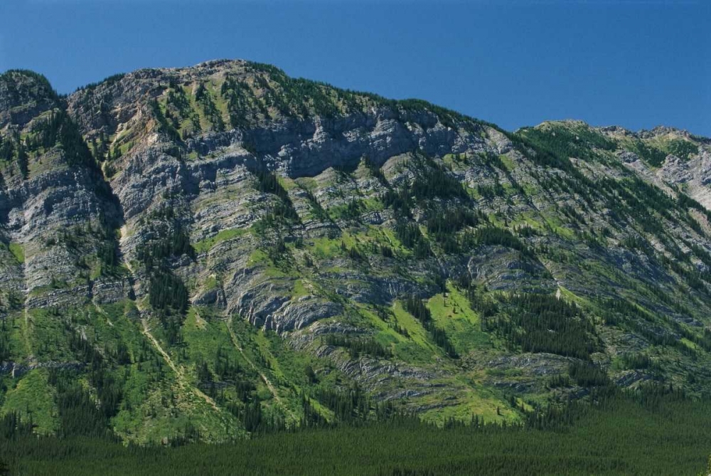 Canada, Kananaskis Limestone layers on mountain art print by Mike Grandmaison for $57.95 CAD