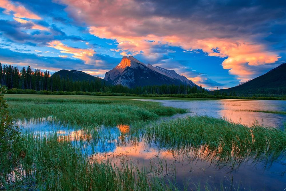 Canada-Alberta-Banff National Park Vermillion Lakes and Mt Rundle at sunrise art print by Jaynes Gallery for $57.95 CAD
