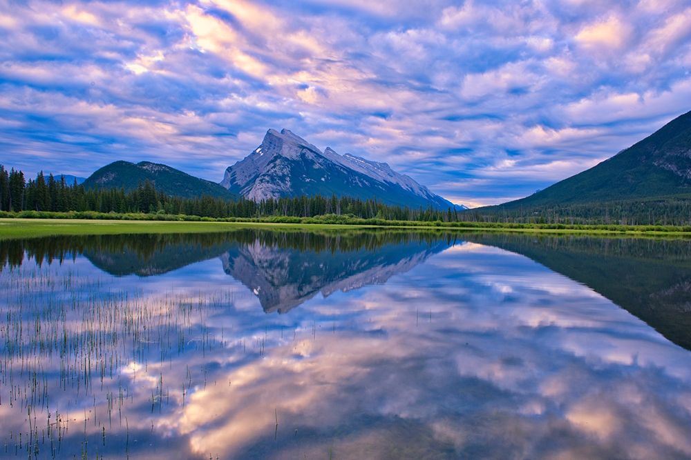 Canada-Alberta-Banff National Park Reflections in lake at sunrise art print by Jaynes Gallery for $57.95 CAD