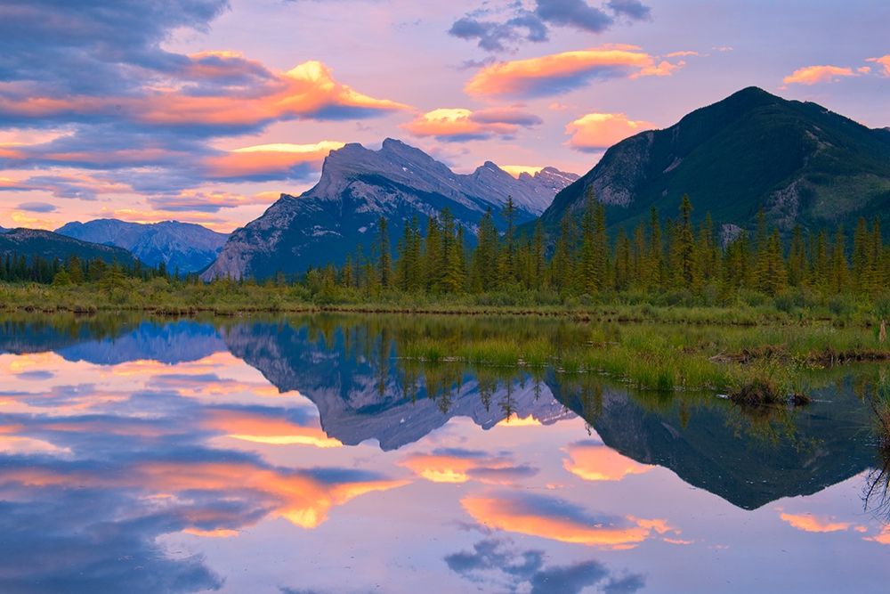 Canada-Alberta-Banff National Park Reflections in lake at sunset art print by Jaynes Gallery for $57.95 CAD