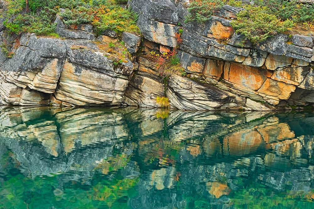 Canada-Alberta-Jasper National Park Reflection of rocks in Horseshoe Lake art print by Jaynes Gallery for $57.95 CAD