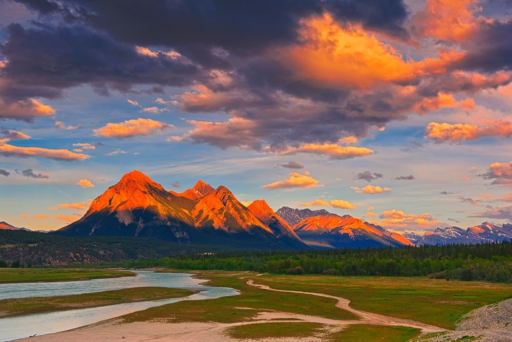 Canada-Alberta Canadian Rocky Mountains and Abraham Lake at sunrise art print by Jaynes Gallery for $57.95 CAD