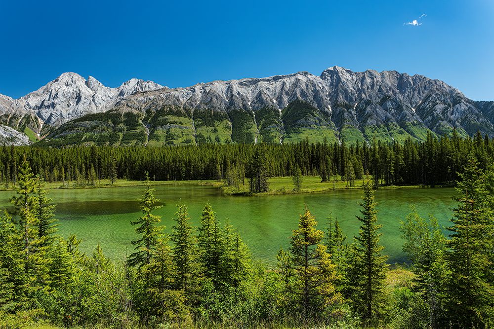 Canada-Alberta-Kananaskis Country Landscape with Spillway Lake and mountains art print by Jaynes Gallery for $57.95 CAD