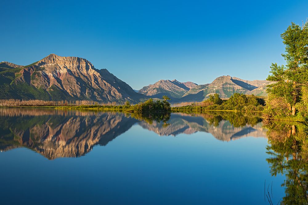 Canada-Alberta-Waterton Lakes National Park Rocky Mountains reflected in Lower Waterton Lake art print by Jaynes Gallery for $57.95 CAD