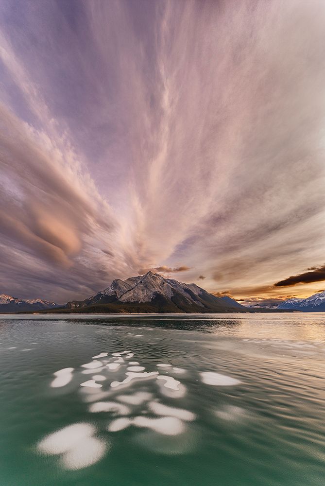 Ice Bubbles at Sunset, Abraham Lake , Canada art print by John Ford for $57.95 CAD