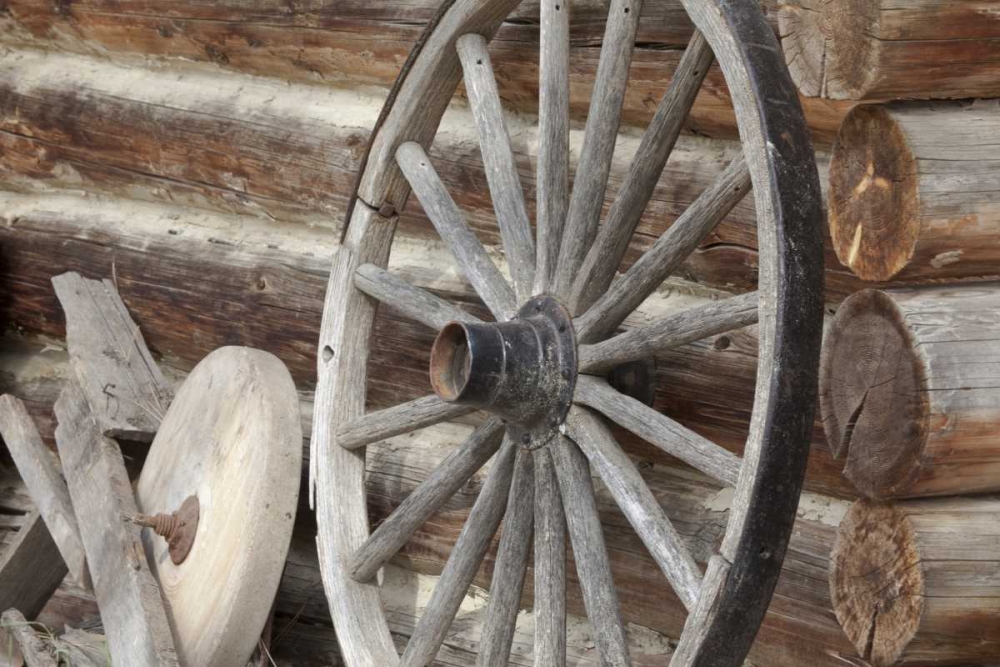 Canada, BC, Fort Steele Old wagon wheel art print by Don Paulson for $57.95 CAD