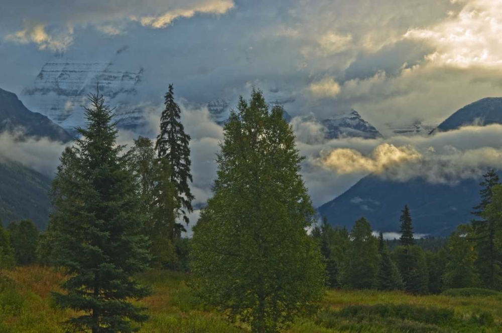 Canada, BC, Mt Robson PP Clouds over Mountains art print by Mike Grandmaison for $57.95 CAD