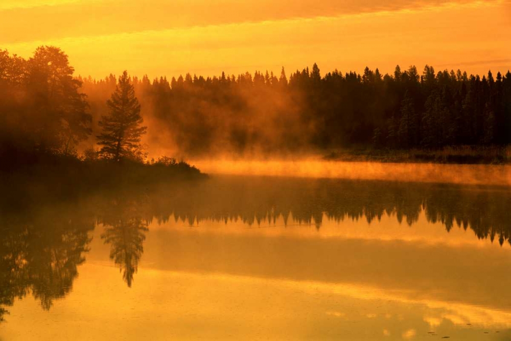 Canada, Manitoba Sunrise over Whiteshell River art print by Mike Grandmaison for $57.95 CAD