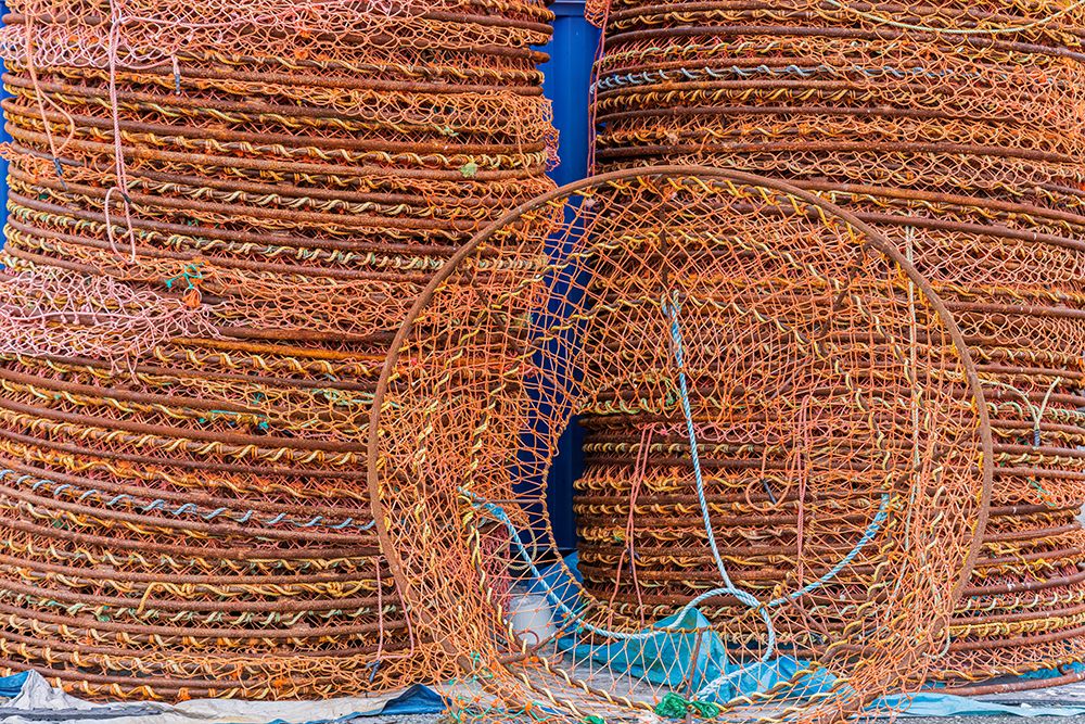 Crab traps on dock at Fishermans Cove, Eastern Passage, Nova Scotia, Canada. art print by Richard and Susan Day for $57.95 CAD