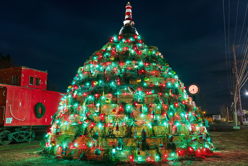 Lobster trap Christmas tree, Musquodoboit Harbour, Nova Scotia, Canada. art print by Richard and Susan Day for $57.95 CAD