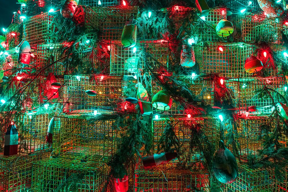 Lobster trap Christmas tree, Musquodoboit Harbour, Nova Scotia, Canada. art print by Richard and Susan Day for $57.95 CAD