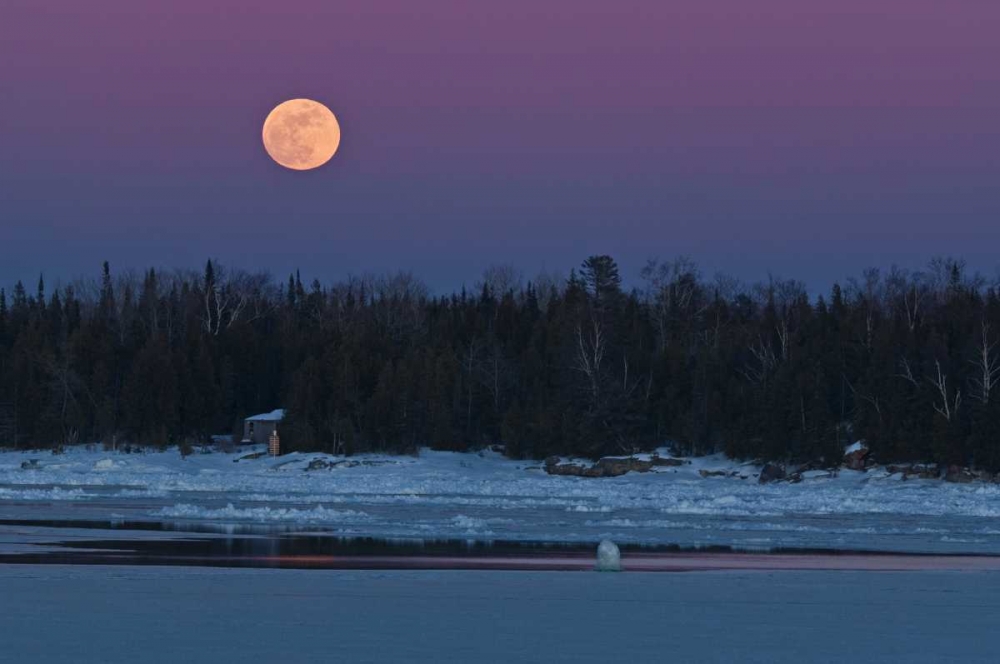 Canada, Ontario Full moon over Lake Huron art print by Mike Grandmaison for $57.95 CAD
