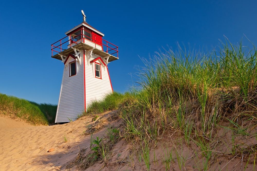 Prince Edward Island-Prince Edward Island National Park Lighthouse and dunes at Covehead Harbour art print by Jaynes Gallery for $57.95 CAD
