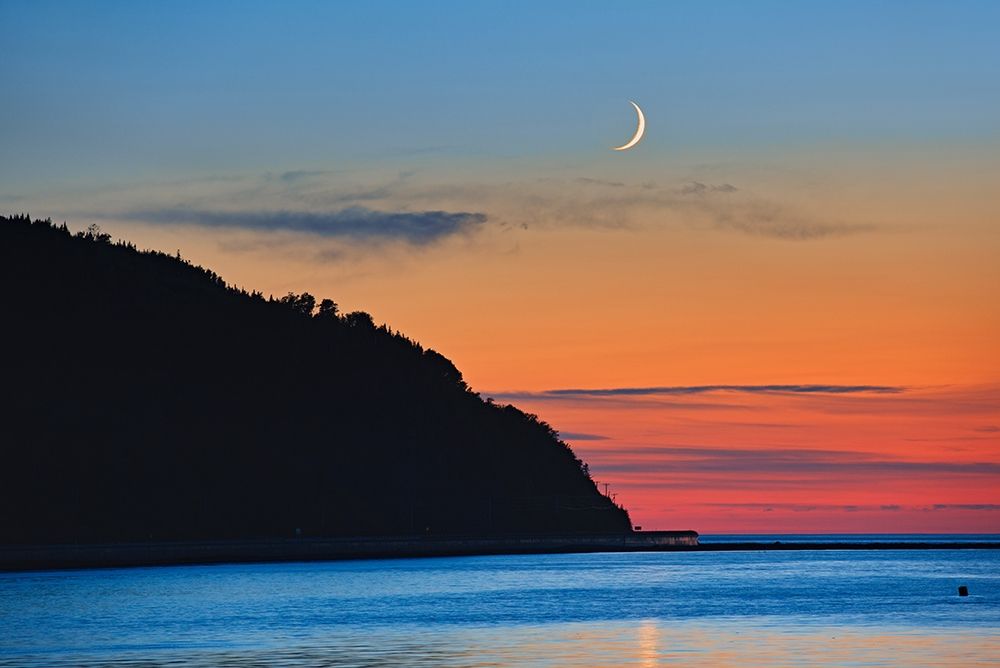 Canada-Quebec-Mont-Louis Crescent moon sunrise on Gulf of St Lawrence art print by Jaynes Gallery for $57.95 CAD