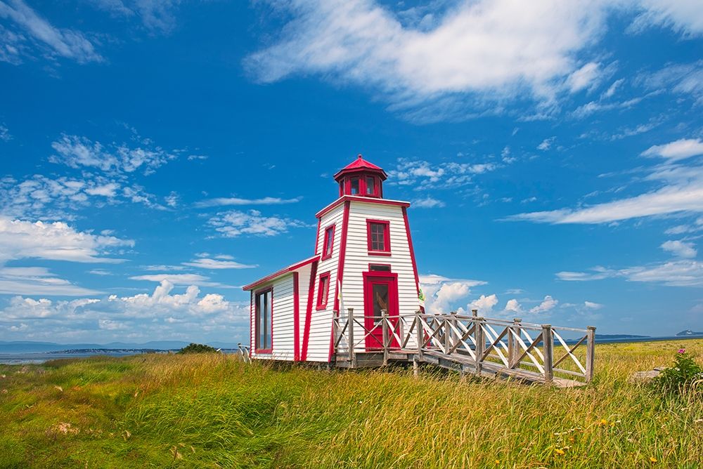 Canada-Quebec-Kamouraska Lighthouse on shore of St Lawrence River art print by Jaynes Gallery for $57.95 CAD