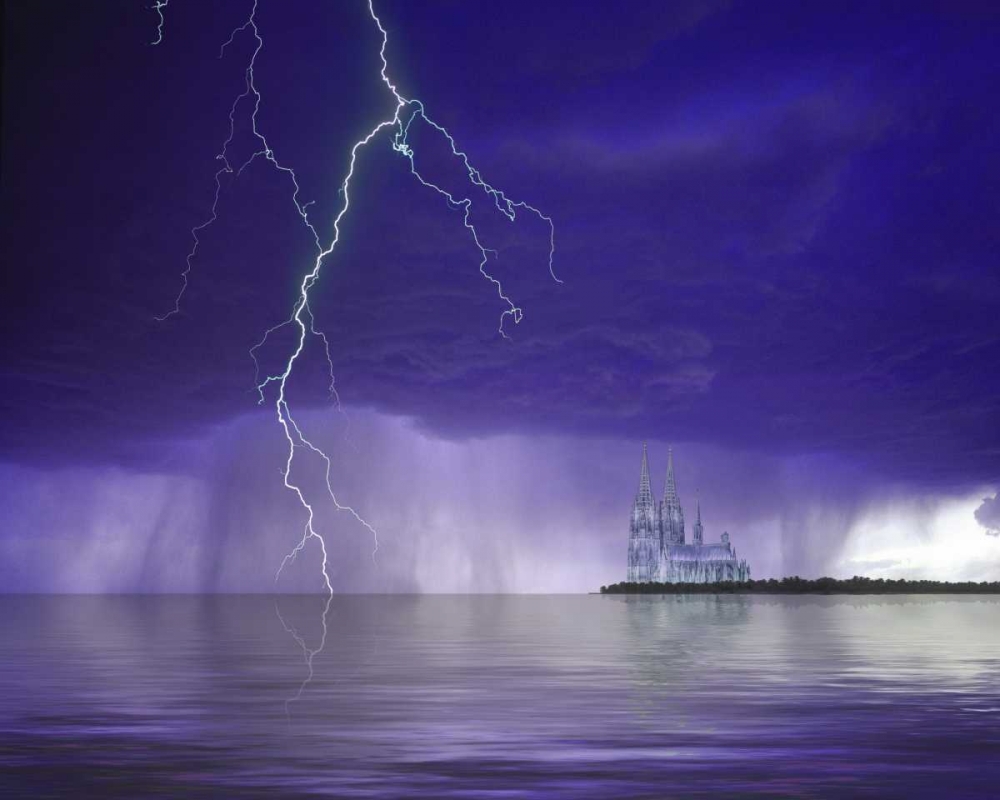 Gantasy cathedral, lightning and water art print by Jim Zuckerman for $57.95 CAD
