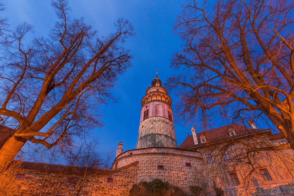 Europe-Czech Republic-Cesky Krumlov-Castle and trees at sunset art print by Jaynes Gallery for $57.95 CAD