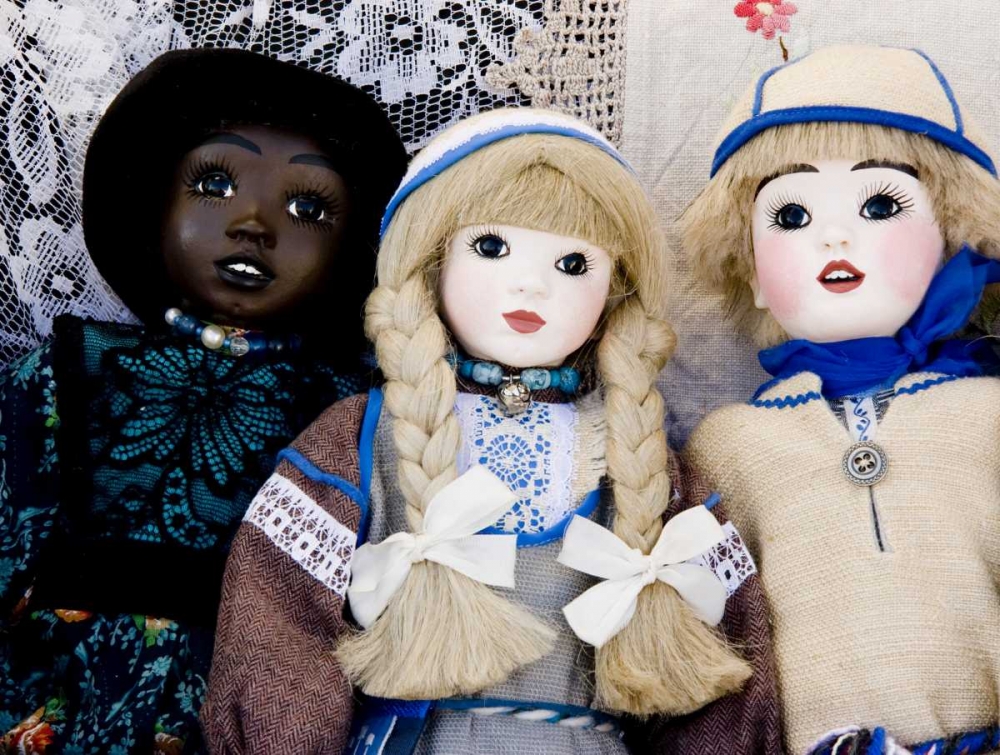 Finland, Helsinki Dolls at an outdoor market art print by Nancy Steve Ross for $57.95 CAD