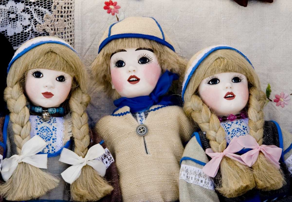 Finland, Helsinki Dolls at an outdoor market art print by Nancy Steve Ross for $57.95 CAD