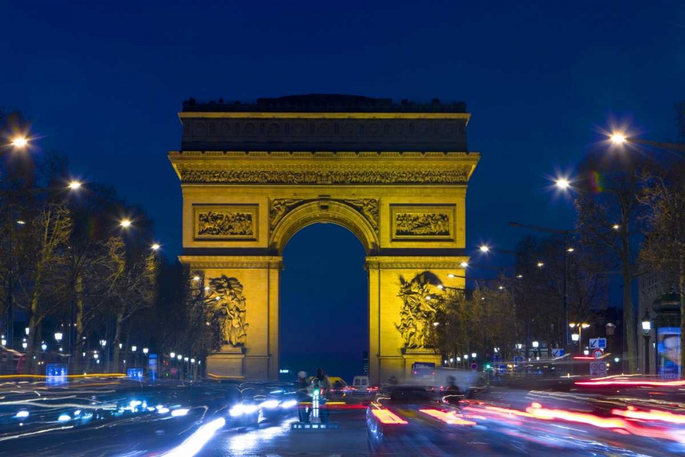 France, Paris The Arc de Triomphe at twilight art print by Jim Zuckerman for $57.95 CAD