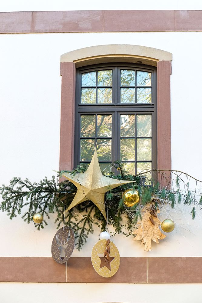 Strasbourg-France Christmas decoration adorns windows art print by Julien McRoberts for $57.95 CAD