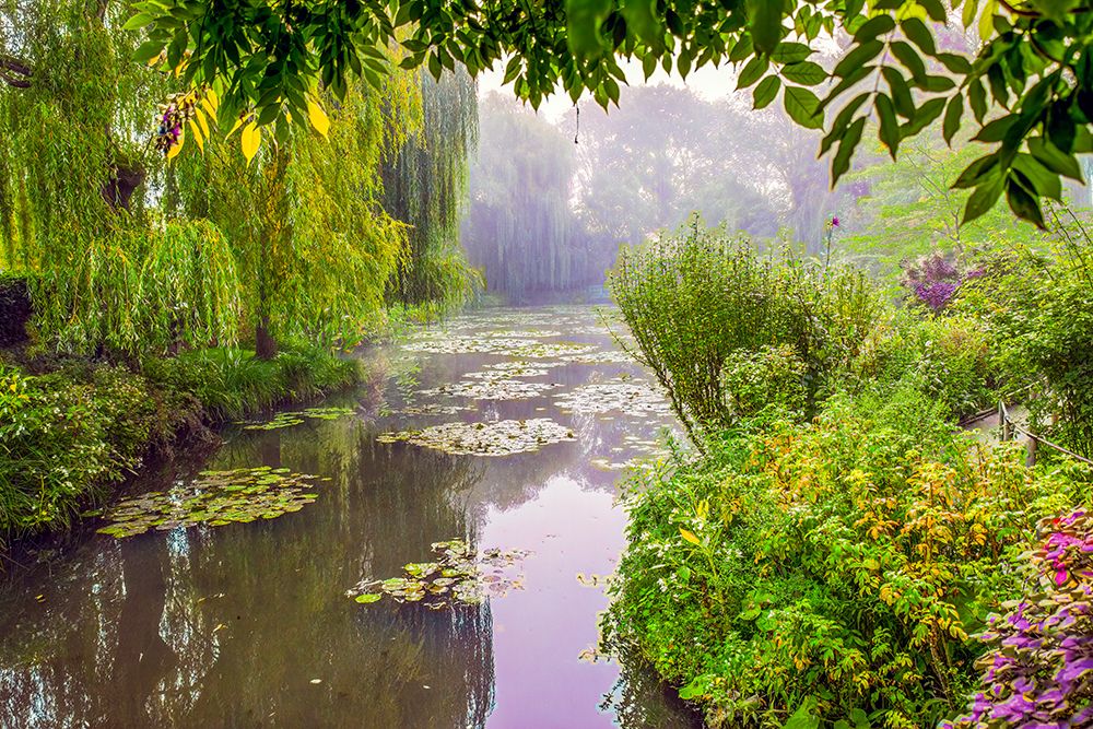 Giverny, France. Landscape view of Claude Monets Japanese water gardens in the village of Giverny. art print by Murray McCallum for $57.95 CAD
