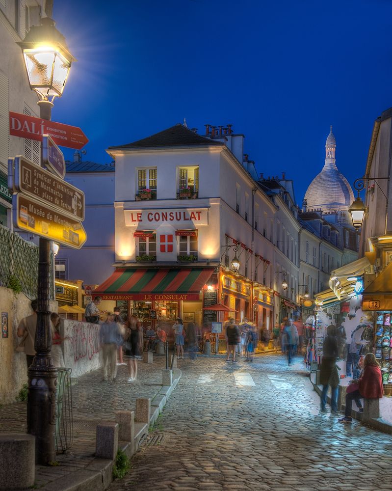 Night street scene in Montmartre district in Paris-France art print by Steve Mohlenkamp for $57.95 CAD