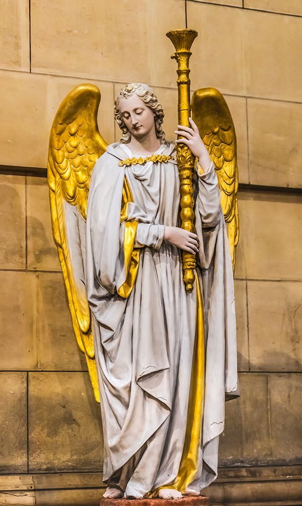 Angel statue-Marseille-France. Constructed 1800s art print by William Perry for $57.95 CAD