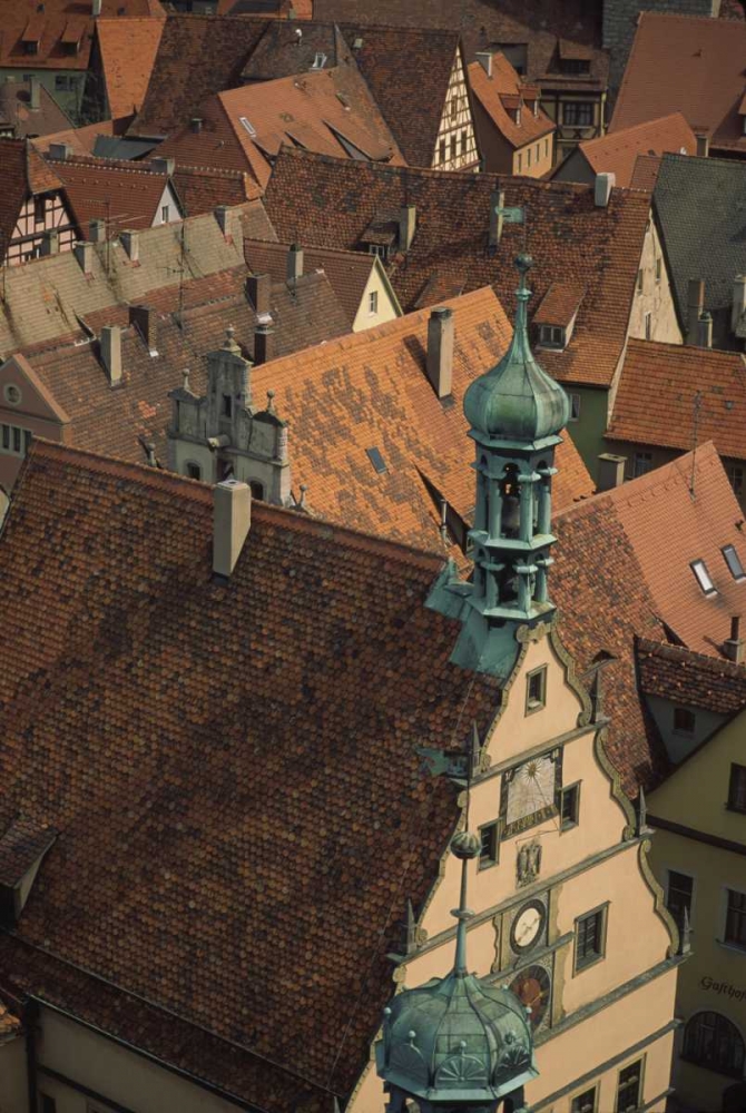 Germany, Rothenburg, Overview of rooftops art print by Steve Satushek for $57.95 CAD