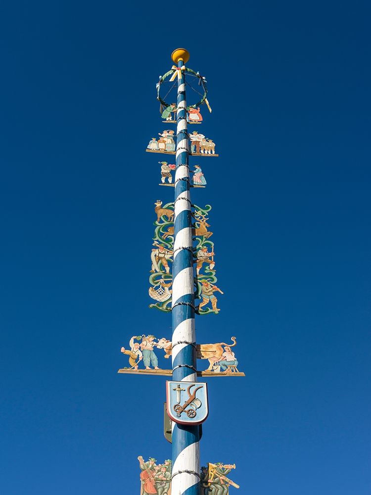 Traditional Bavarian maypole (Maibaum) Village Schliersee in the Bavarian Alps-Bavaria-Germany art print by Martin Zwick for $57.95 CAD