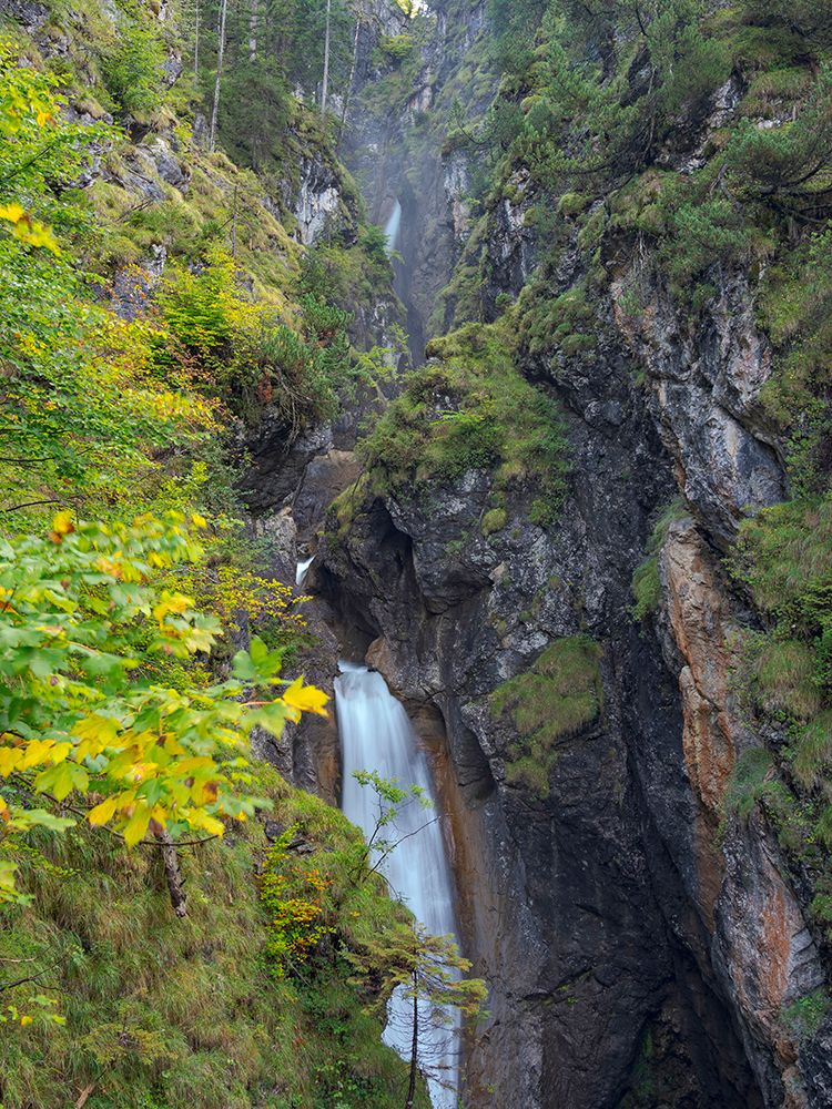 Waterfall in gorge of Gaisalpbach near Oberstdorf in the Allgau-Germany-Bavaria art print by Martin Zwick for $57.95 CAD