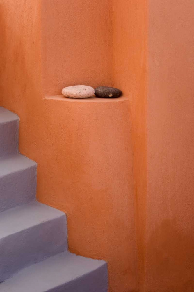 Greece, Santorini, Oia Rock decor by stairs art print by Bill Young for $57.95 CAD