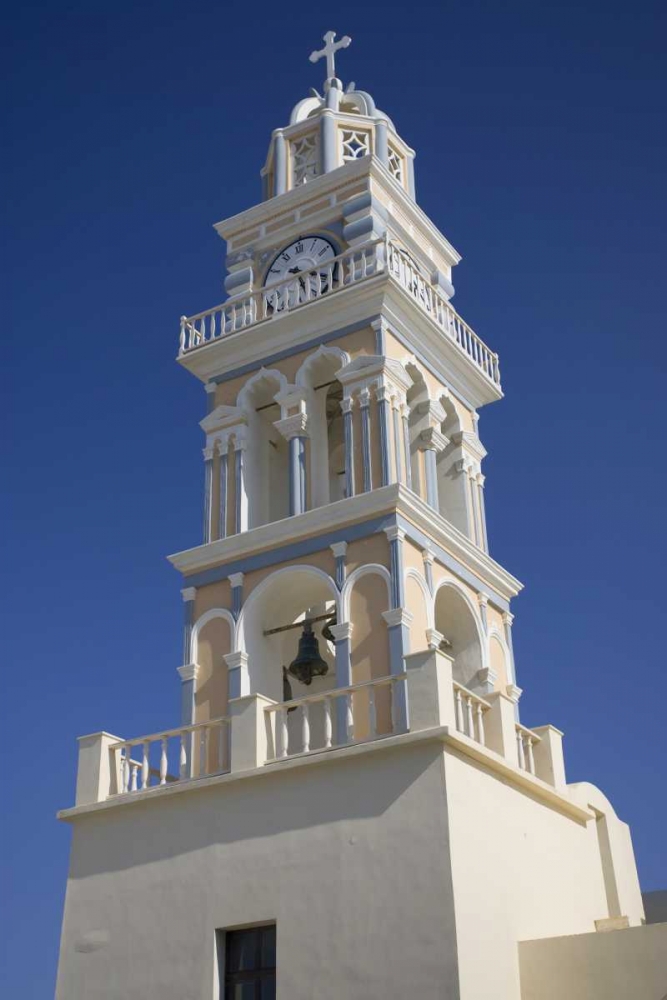 Greece, Santorini Ornate church clock tower art print by Bill Young for $57.95 CAD