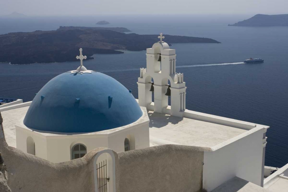 Greece, Santorini Church overlooks the Aegean art print by Bill Young for $57.95 CAD
