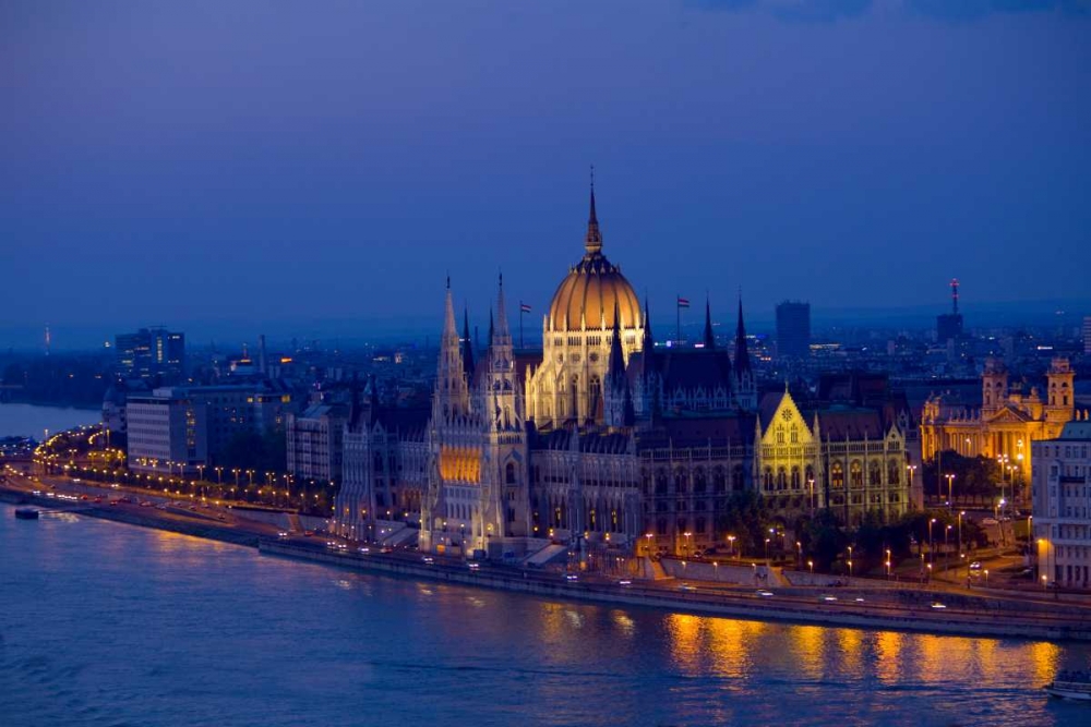 Hungary, Budapest Parliament Building and city art print by Jim Zuckerman for $57.95 CAD