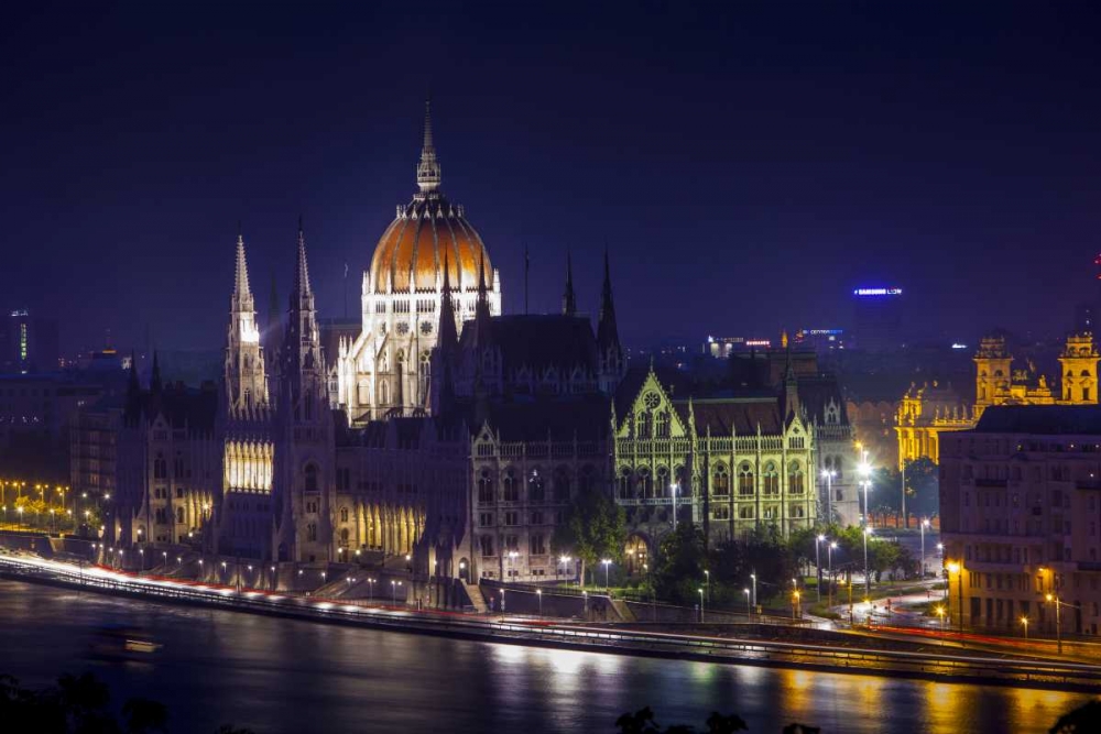 Hungary, Budapest Parliament Building at night art print by Jim Zuckerman for $57.95 CAD
